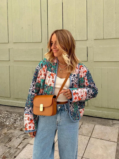Emmy - Zachte geruite vintage jas