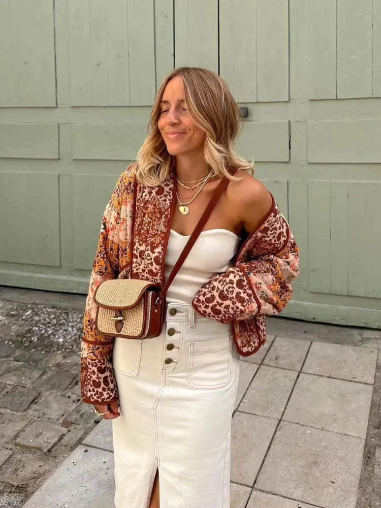 Emmy - Zachte geruite vintage jas
