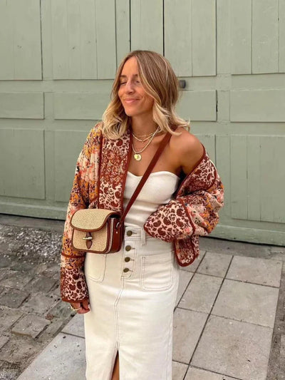 Emmy - Zachte geruite vintage jas