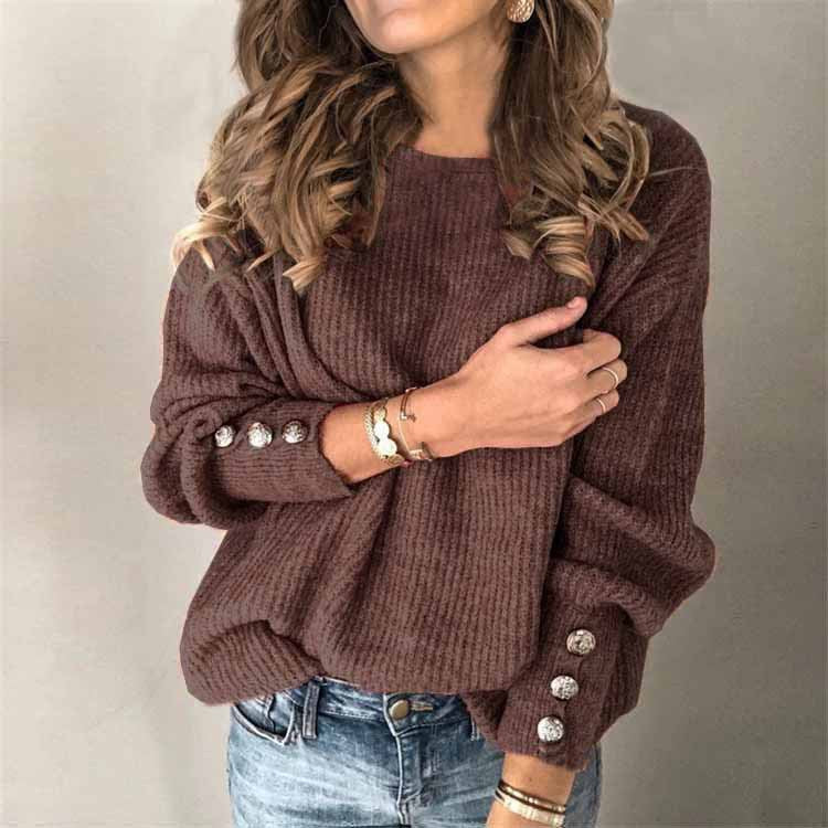 Madison - Casual Chique Pullover met knoopdetails voor dames