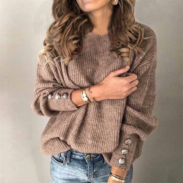 Madison - Casual Chique Pullover met knoopdetails voor dames