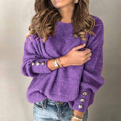 Madison - Casual Chique Pullover met knoopdetails voor dames