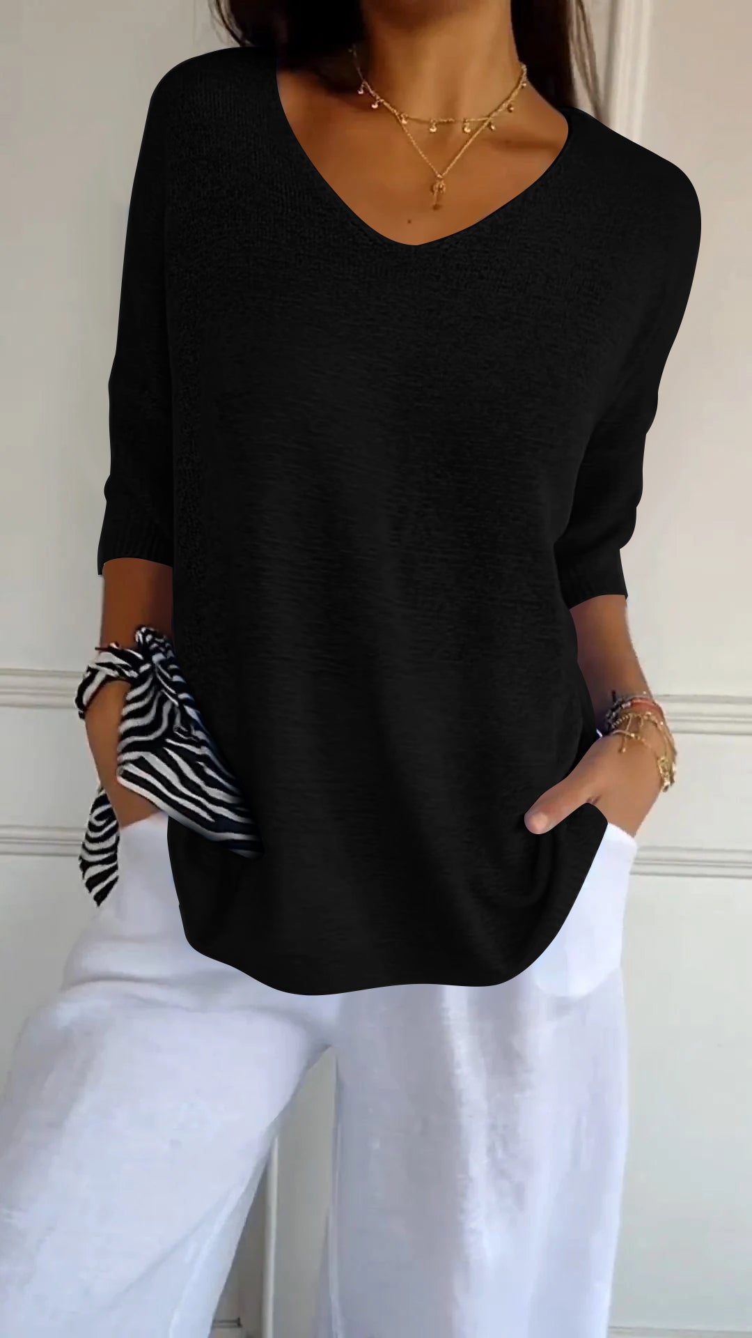 Elesia - Elegant V-Hals Top
