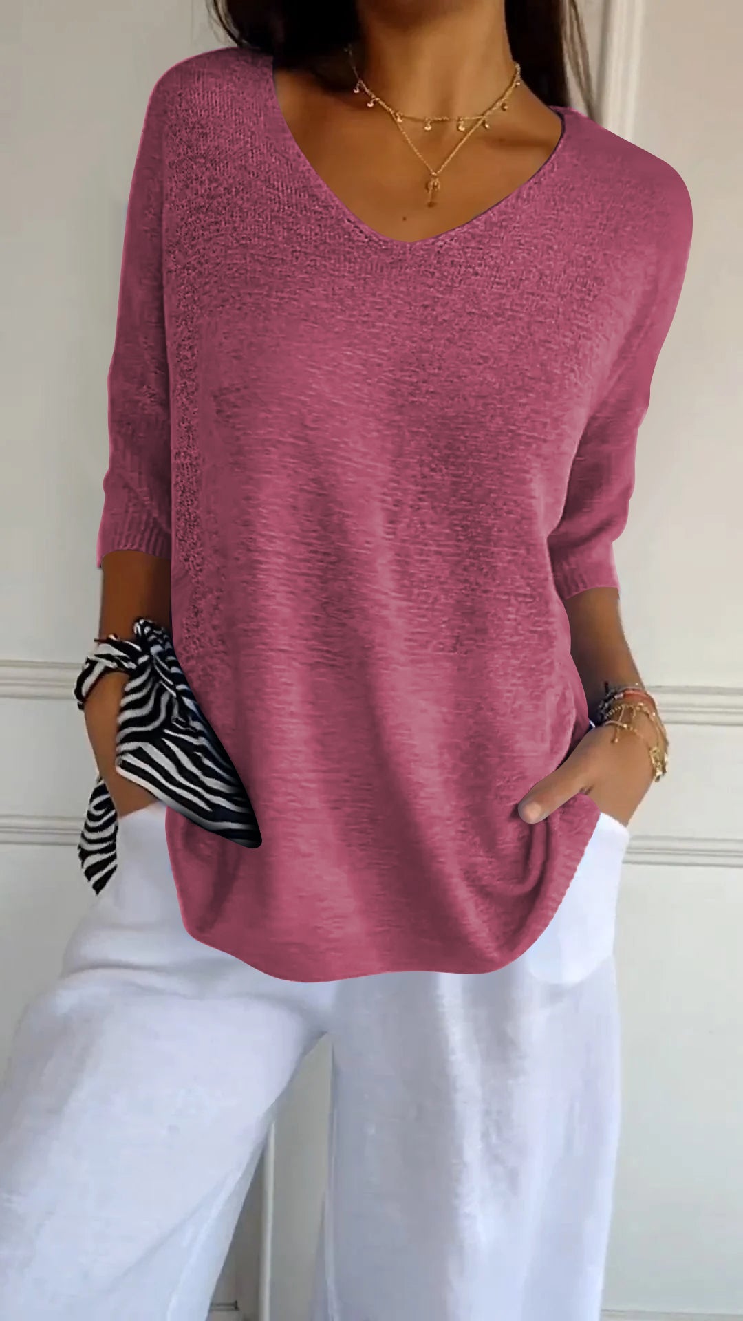 Elesia - Elegant V-Hals Top