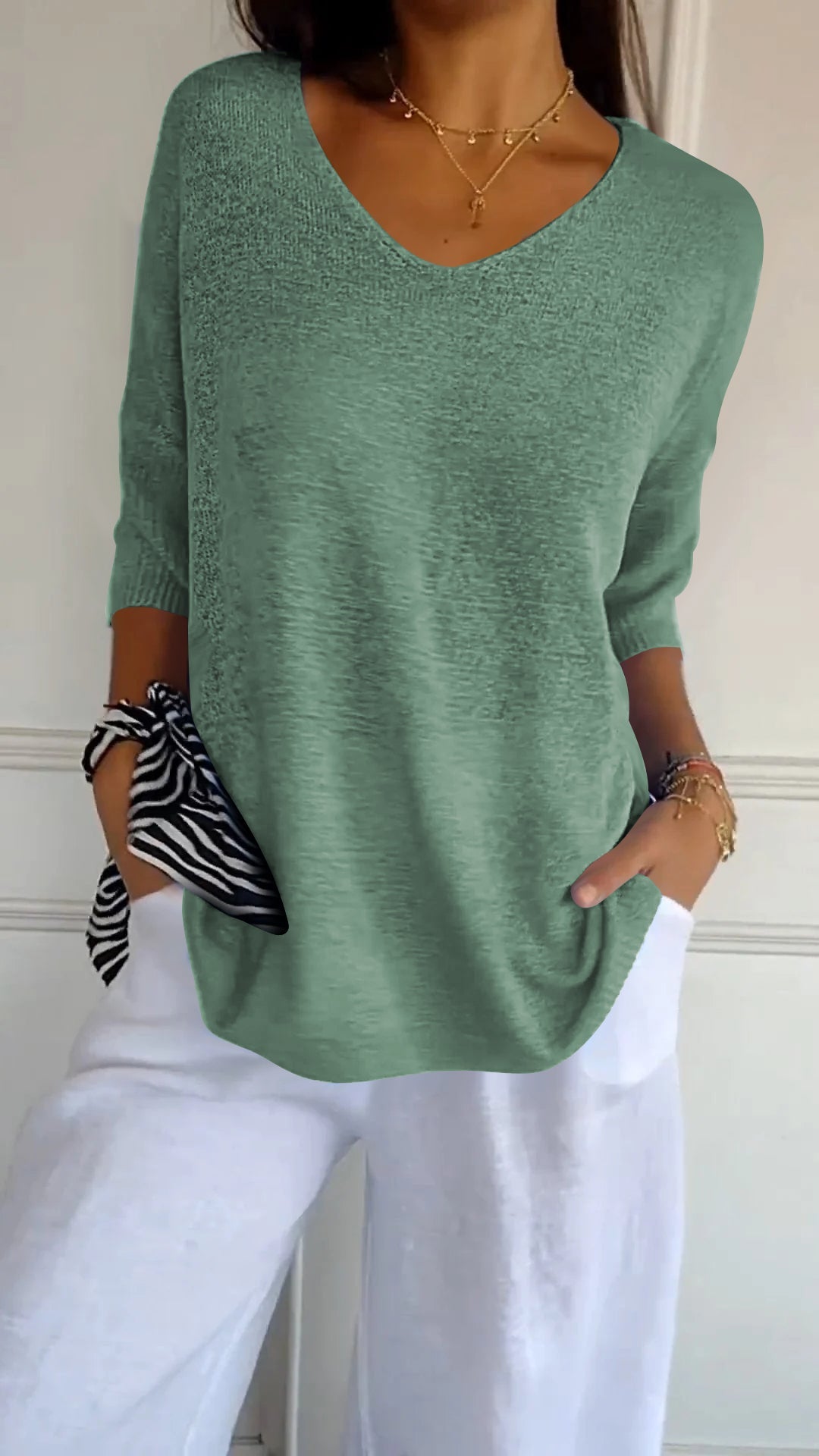 Elesia - Elegant V-Hals Top