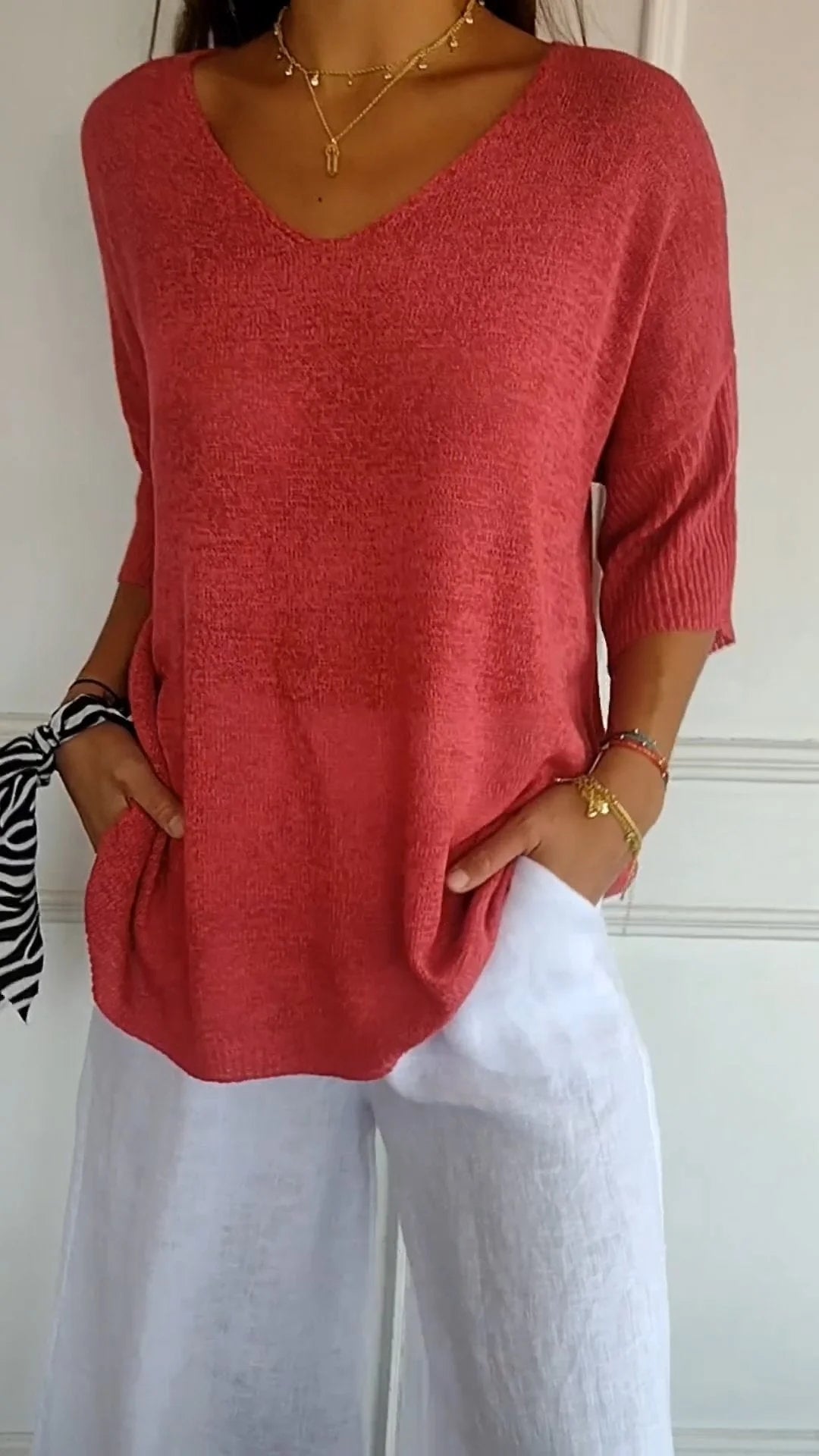 Elesia - Elegant V-Hals Top
