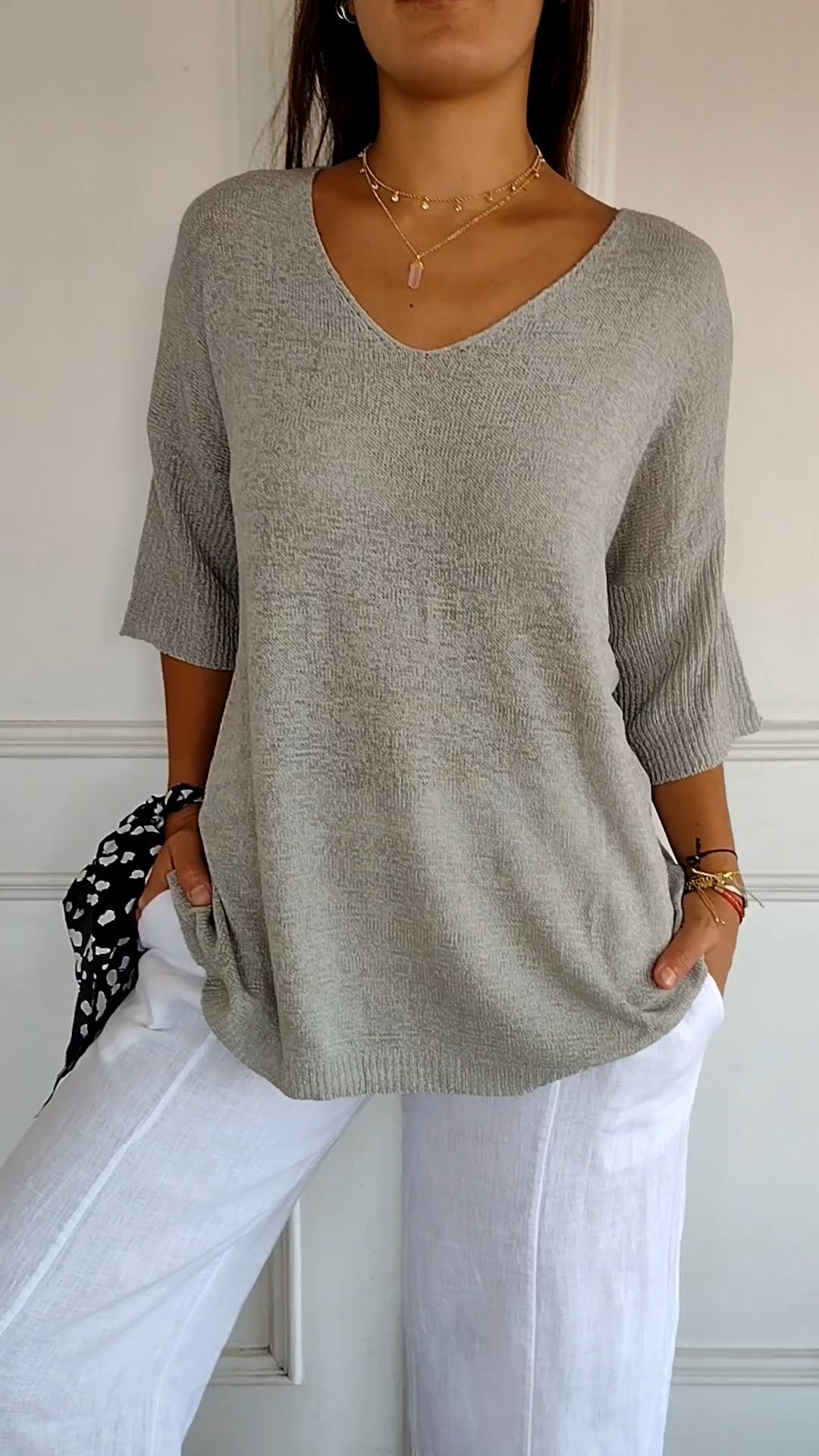 Elesia - Elegant V-Hals Top