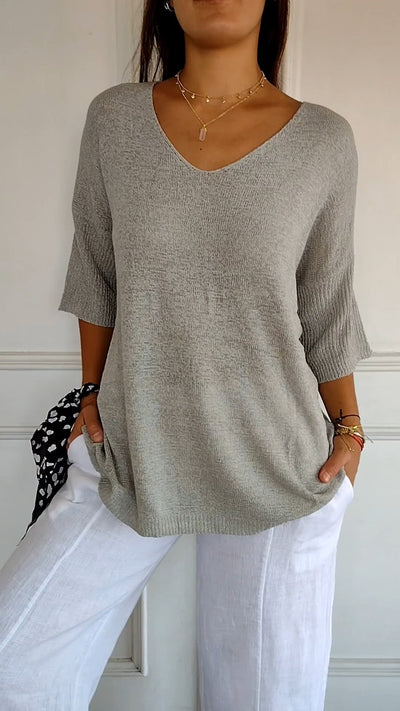 Elesia - Elegant V-Hals Top