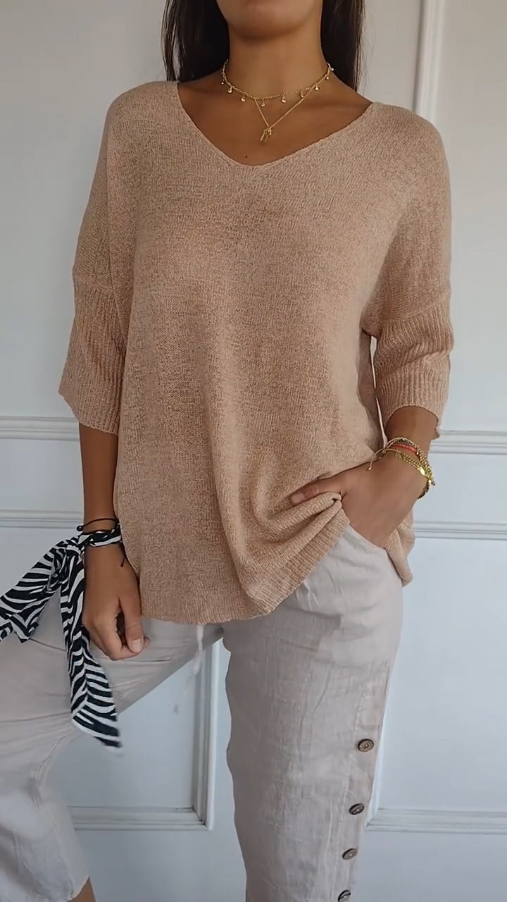 Elesia - Elegant V-Hals Top