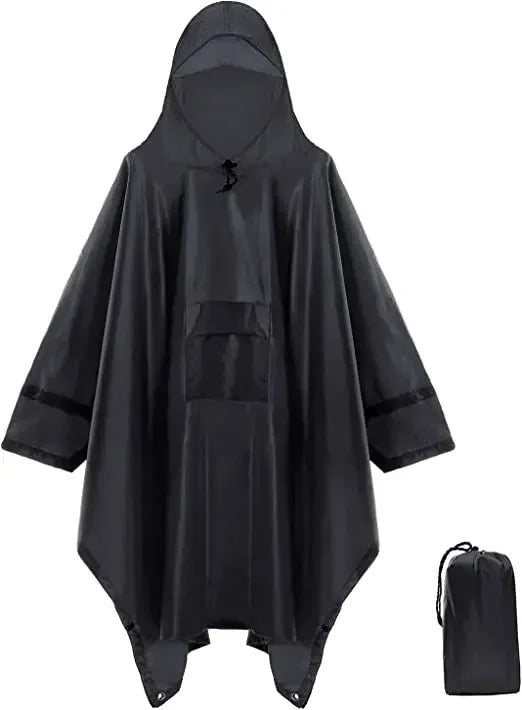Multifunctionele regenponcho voor buiten