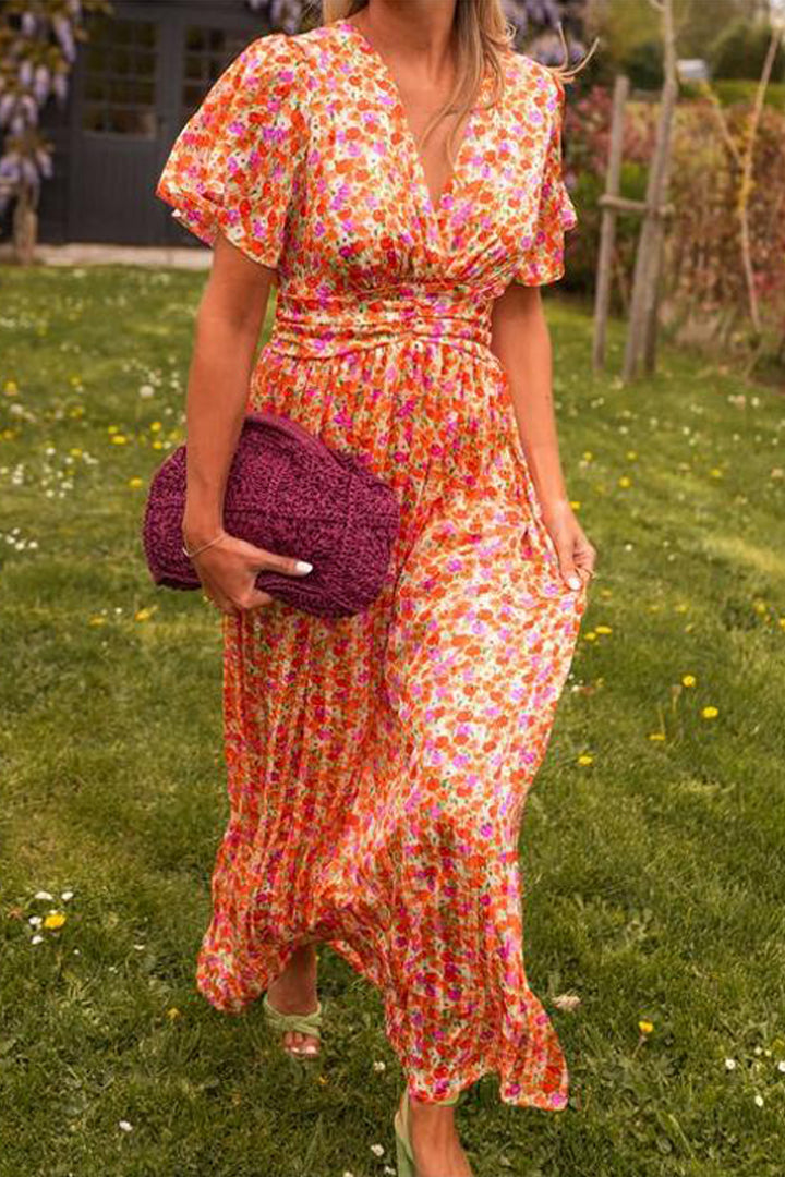 Claire - Lange jurk in bloemenprint