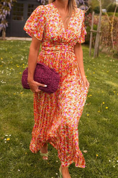 Claire - Lange jurk in bloemenprint