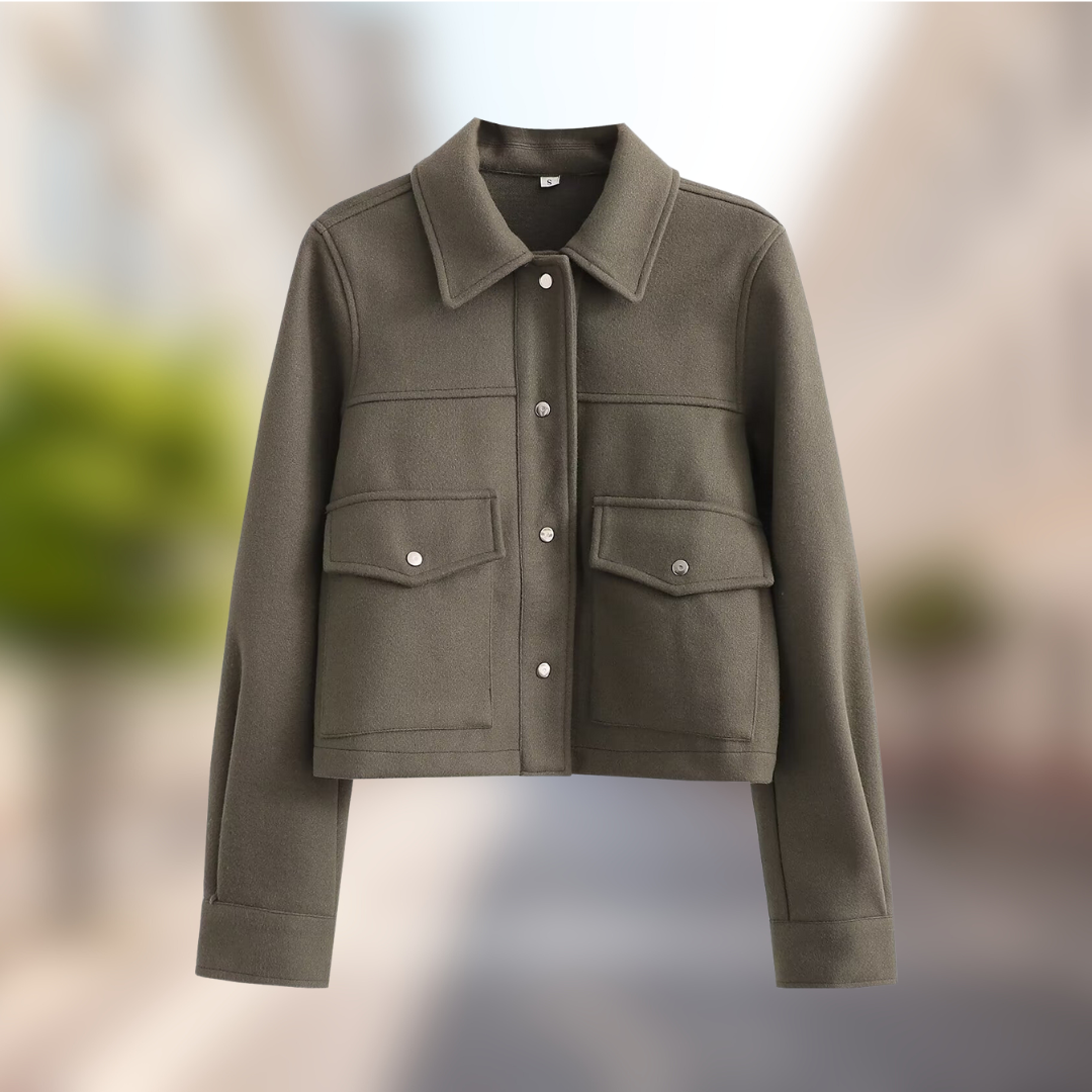 Jacqmu - Casual Damesjas in Wollen Look voor Herfst