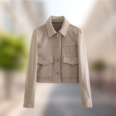 Jacqmu - Casual Damesjas in Wollen Look voor Herfst