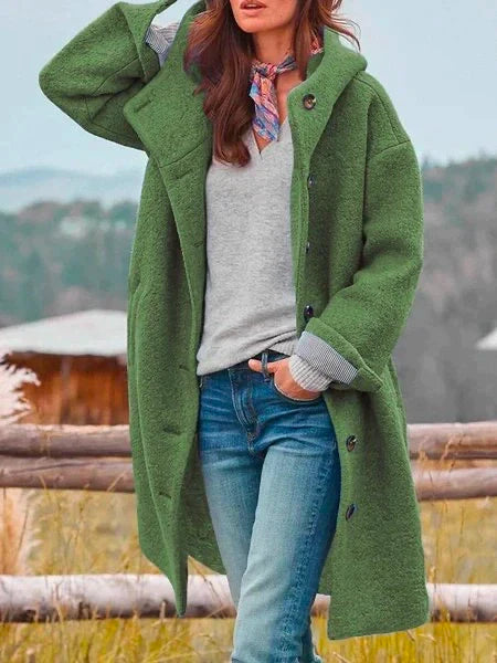 Amy - Damesherfst Winter Warm Windjack Effen Effen Erwt met Zakken Stijlvol Jasje