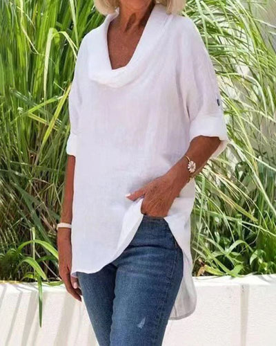 Isabel - Linnen blouse in een effen kleur