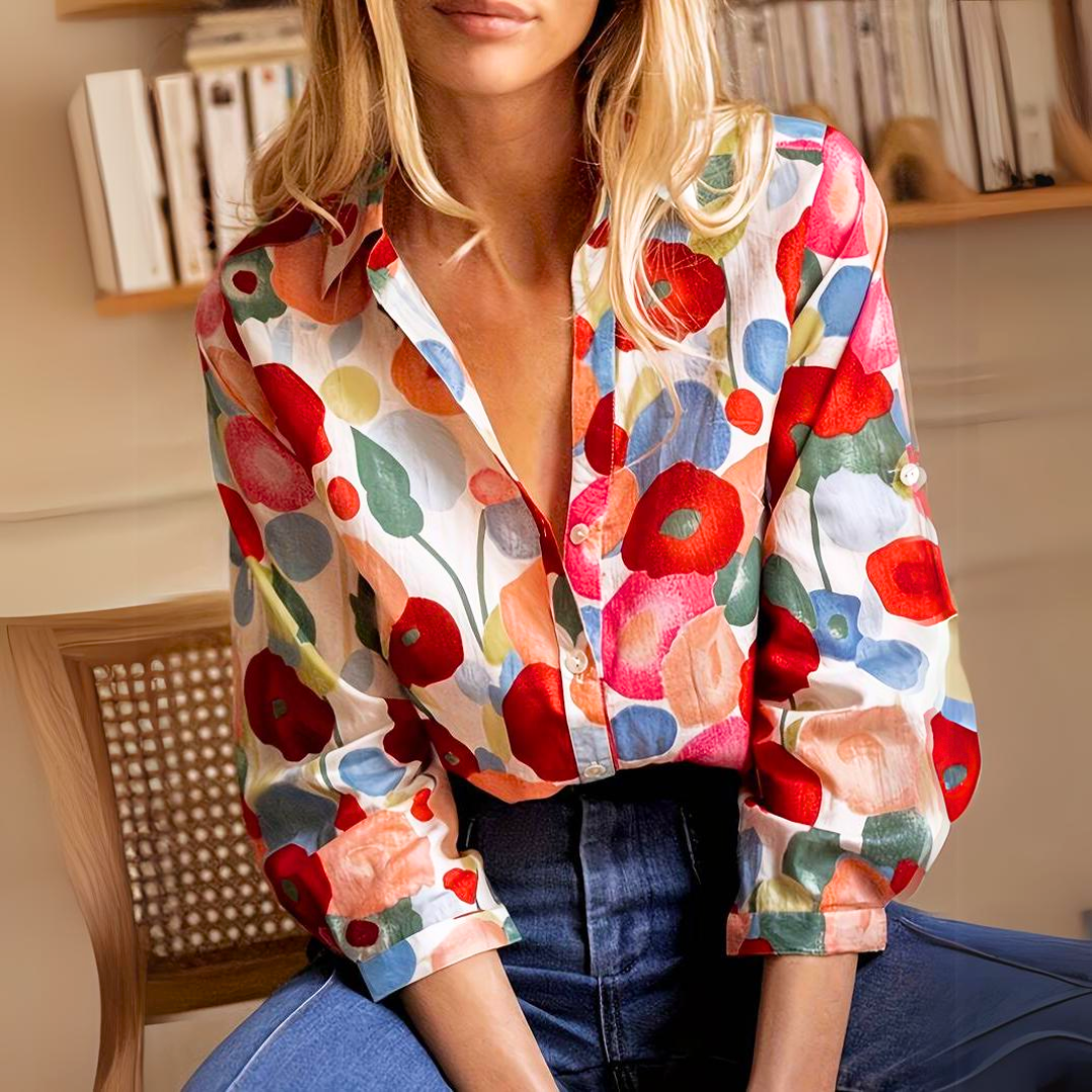 Pamela - Kleurrijke casual dames blouse