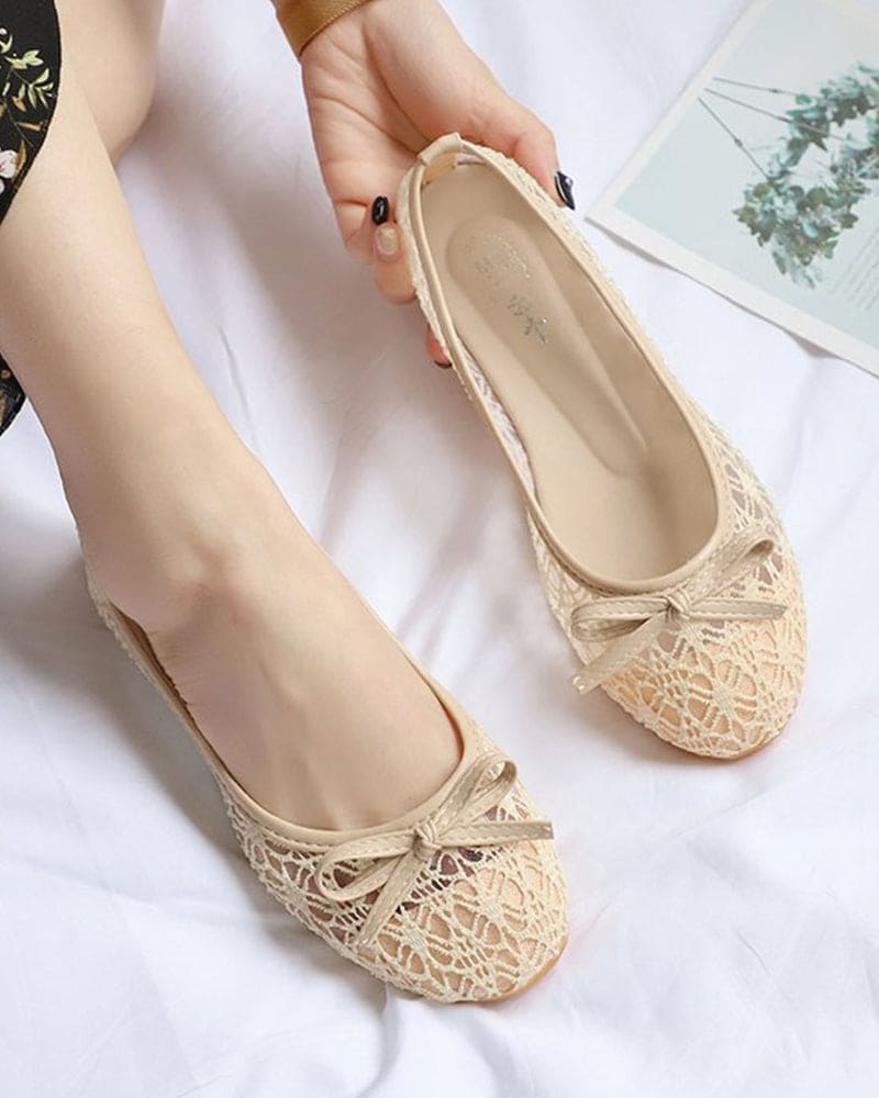 Manon | Schoenen met een platte zool, ronde neus en mesh