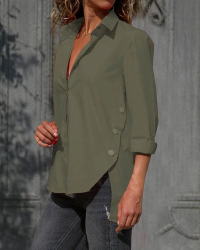 Ylva | Oversized Blouse Met Onregelmatige Snit En Lange Mouwen