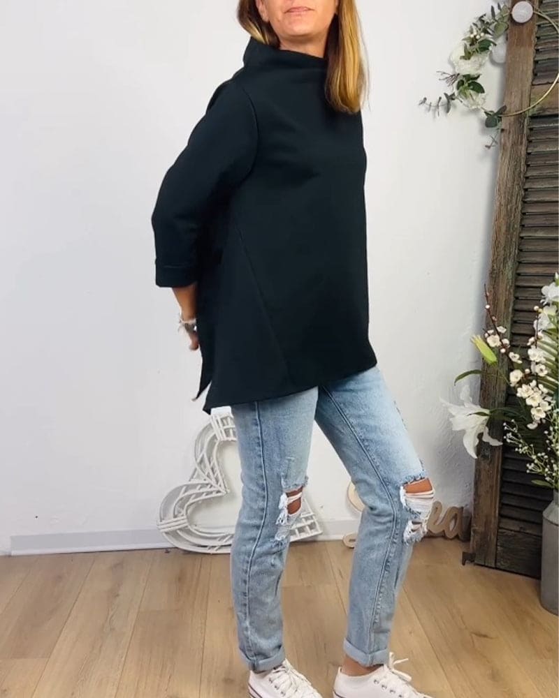 Lina | Blouse met ronde hals en lange mouwen