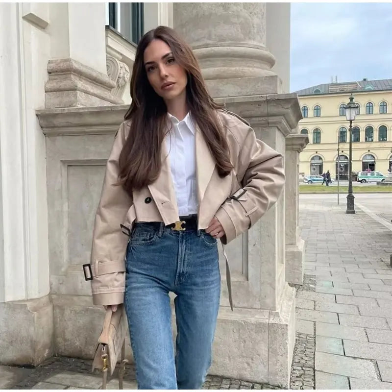 Nadine - casual cropped trenchcoat