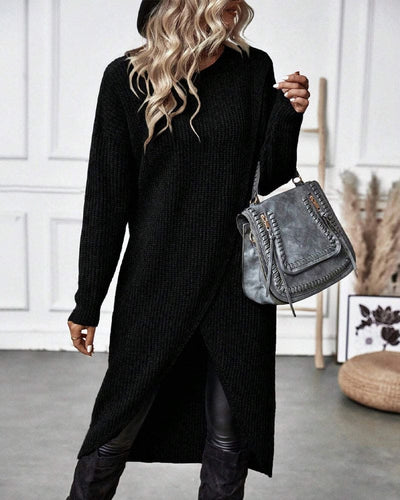 Brinley - Jurk met Onregelmatige Zoom en Effen Kleur
