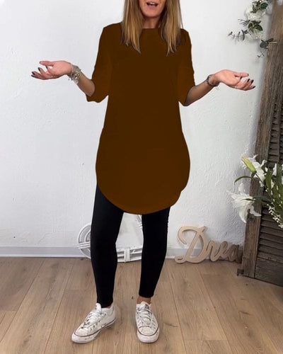 Lisa - Middellange Top met Ronde Hals
