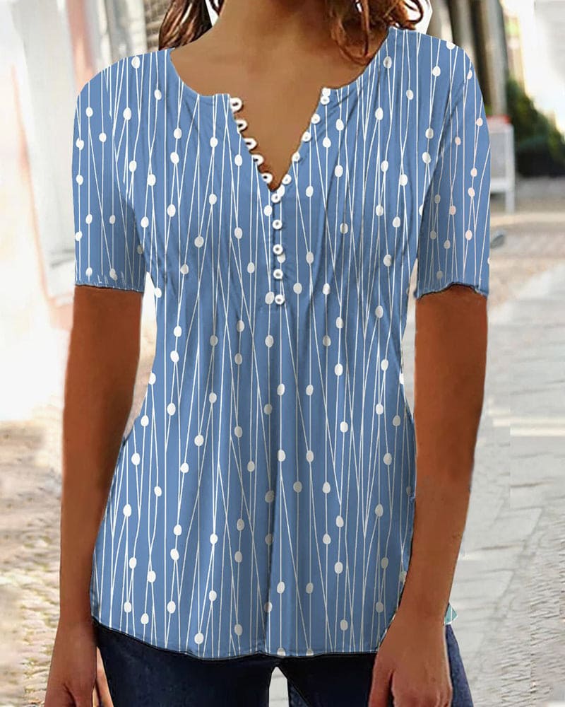 Zara | Puntige blouse met polkadots en V-hals