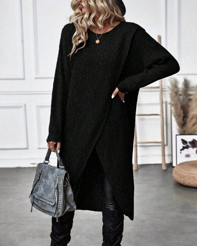 Brinley - Jurk met Onregelmatige Zoom en Effen Kleur