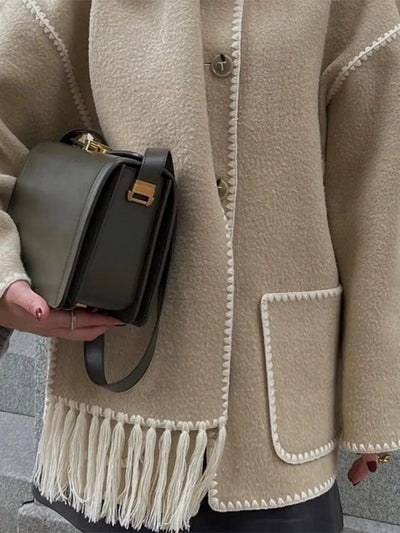 Manu Coat | Elegante luxe lange wollen herfstjas voor vrouwen