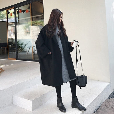 Merel Wool Coat | Elegante lange vintage wollen trenchcoat