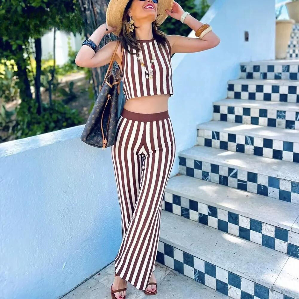 Bayle - Mouwloze top en wijde broek Set
