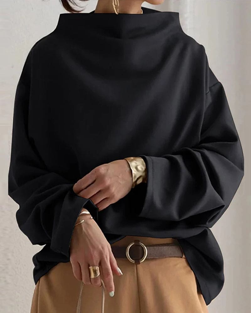 Emma - Damesblouse met losse pasvorm en lange mouwen