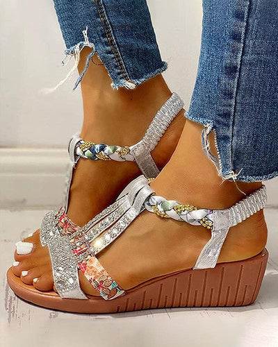 Pien | Strandsandalen met Boho-sleehak