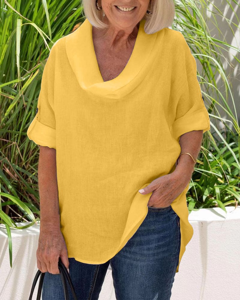 Isabel - Linnen blouse in een effen kleur