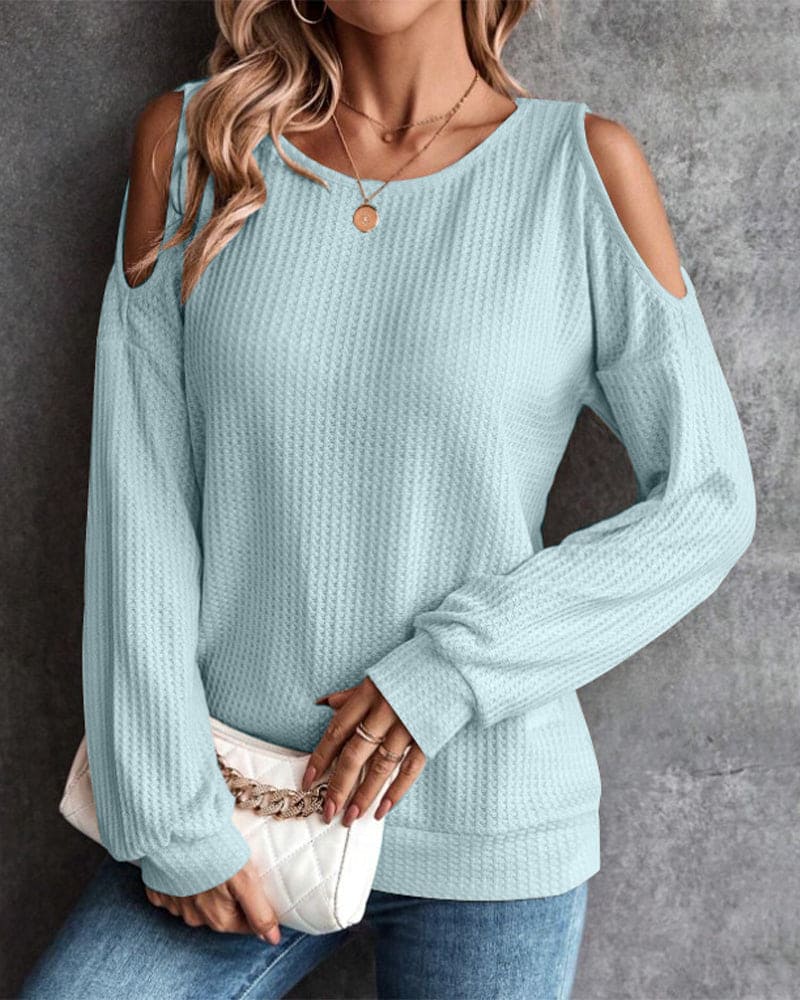 Aimee - Sexy off-the-schouder T-shirt met lange mouwen