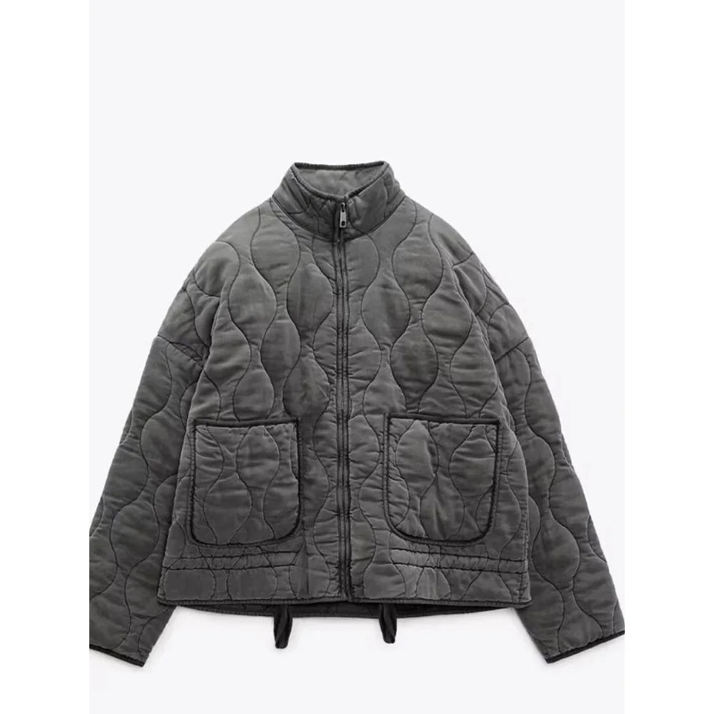 Chique Vintage Twist gewatteerd jack voor dames