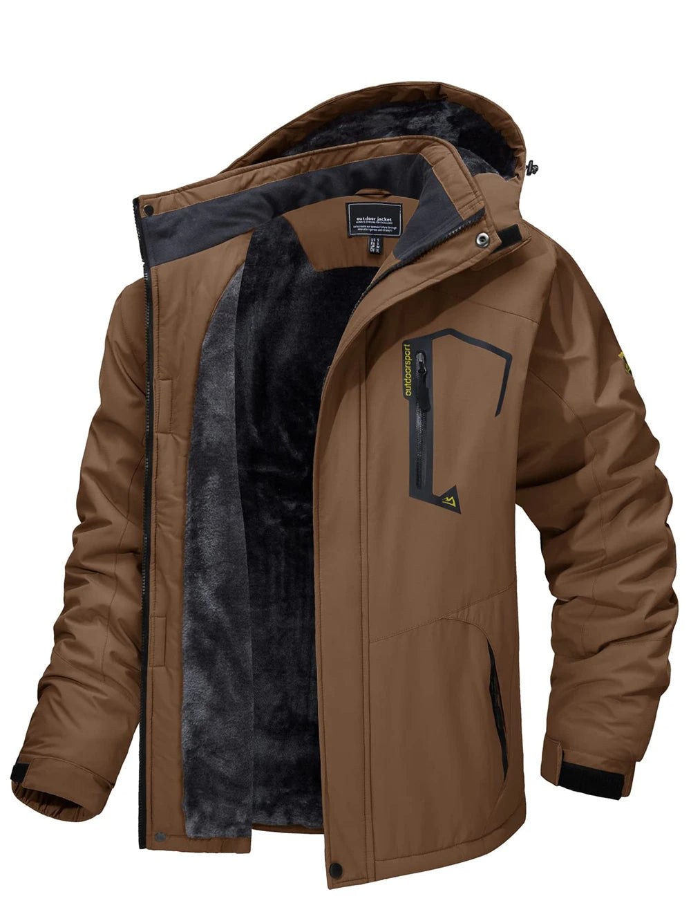Fleece gevoerde jas met capuchon voor mannen.