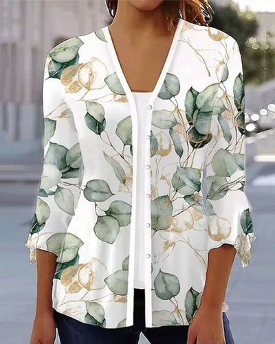 Fleur - Blouse met bladerenprint