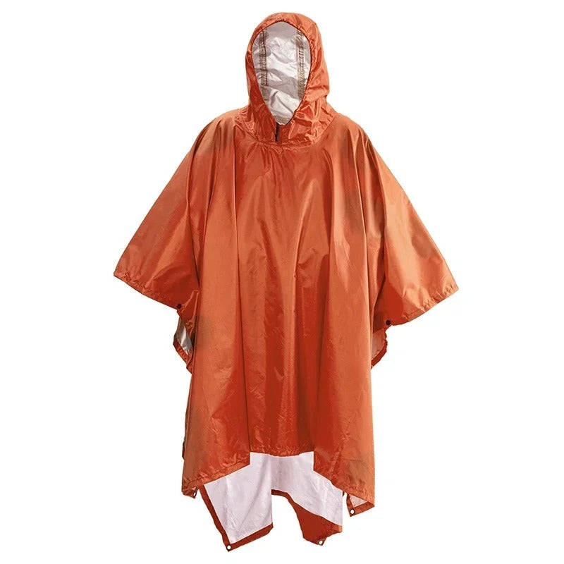 Multifunctionele regenponcho voor buiten