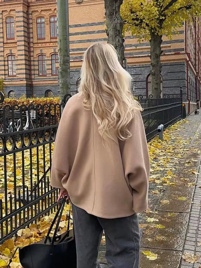 Dianna - Stijlvolle oversized tussenjas met omgevouwen kraag voor dames
