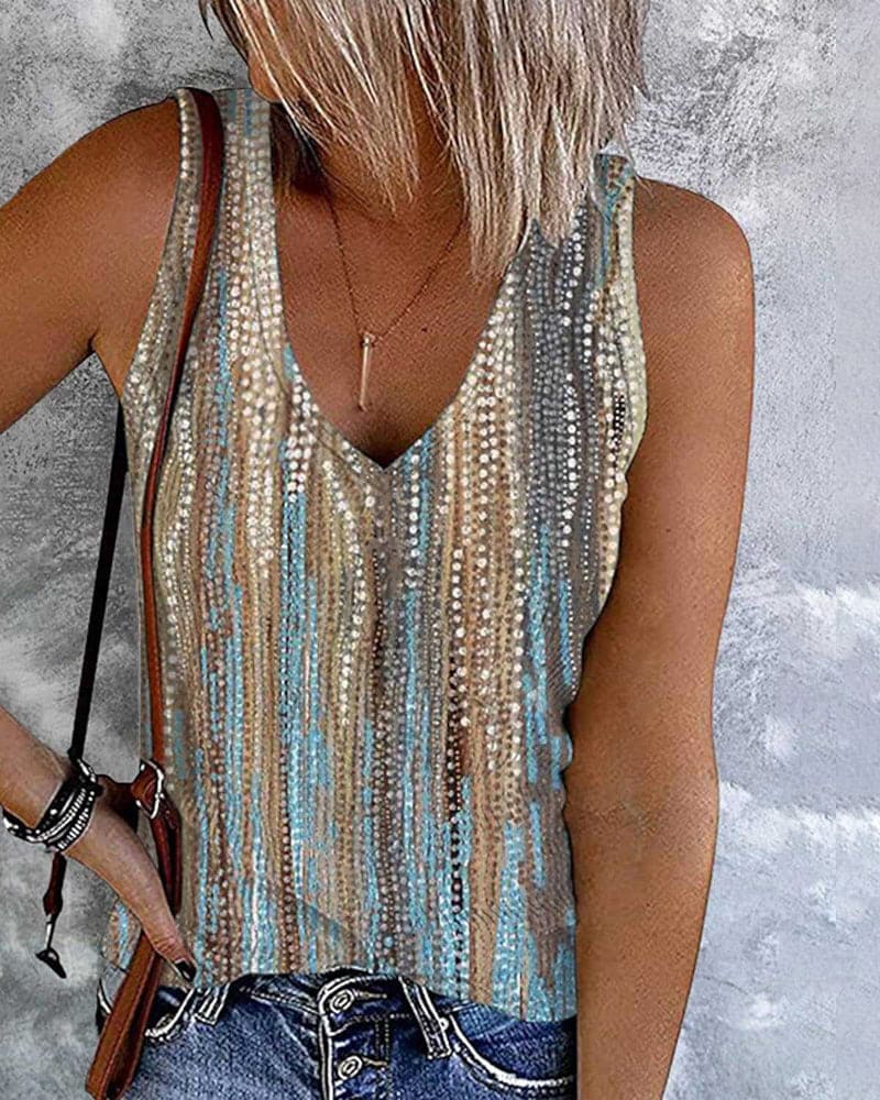 Xandra | Blouse met V-hals en print