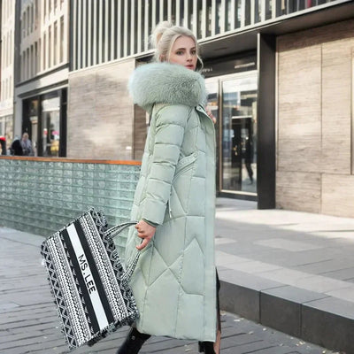 Nordiva - Lange winterjas met imitatiebont