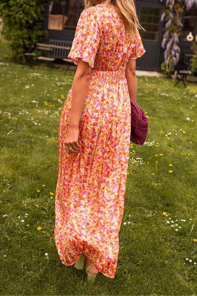 Claire - Lange jurk in bloemenprint
