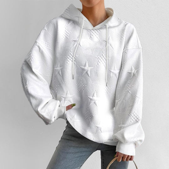 Angelique - Modieuze Hoodie met ster in reliëf voor dames