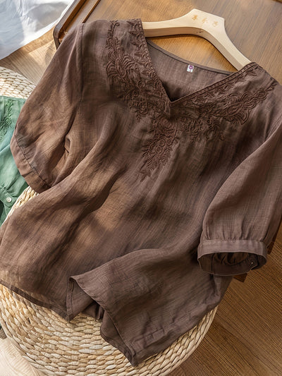 Fiona - Vintage V-hals shirt