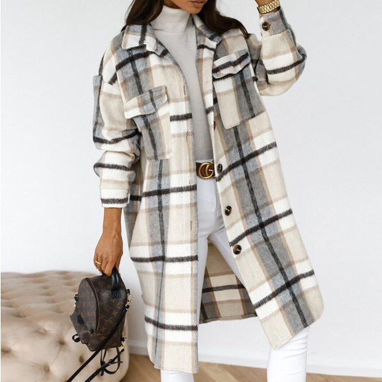 Luna Ruiten Jas | Comfortabele lange wollen dames jas