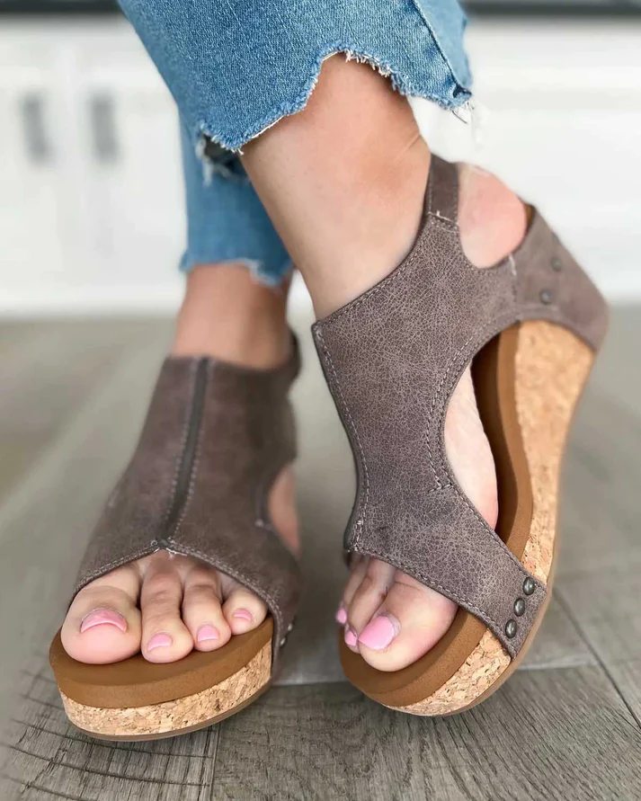 Tava-sandalen | Trendy damessandalen met sleehak en ergonomisch voetbed