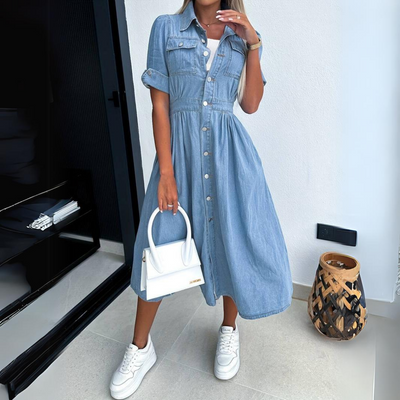 Mia | Trendy Dames Denim Jurk