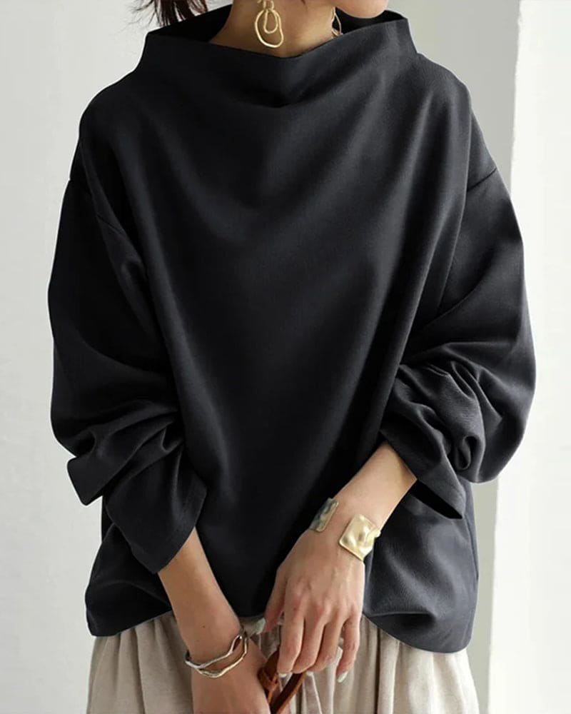 Emma - Damesblouse met losse pasvorm en lange mouwen